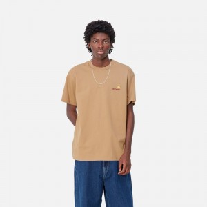 Carhartt American Script Tişört Erkek Bej Rengi | EGN-589306