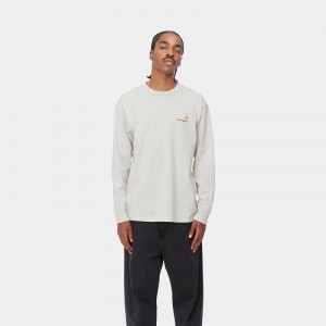 Carhartt American Script Tişört Erkek Gri | OMK-267415