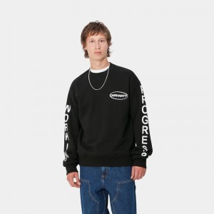 Carhartt Body of Work Sweatshirt Erkek Siyah | NGR-053276