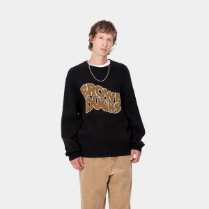 Carhartt Brown Ducks Sweatshirt Erkek Siyah | MZO-105672