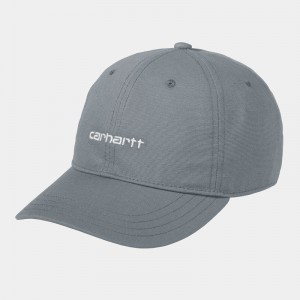 Carhartt Canvas Script Şapkalar Erkek Mavi | FZK-591840