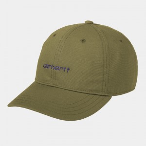 Carhartt Canvas Script Şapkalar Erkek Yeşil | ISD-832479