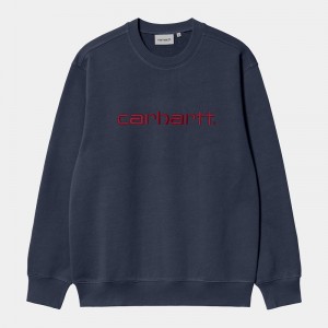 Carhartt Carhartt Sweatshirt Erkek Lacivert | XBP-824135