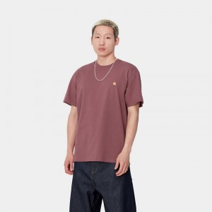 Carhartt Chase Tişört Erkek Bordo | YFI-026594