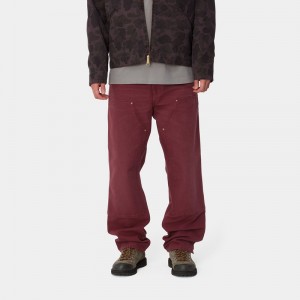 Carhartt Double Knee Pantolon Erkek Bordo | CQG-941853