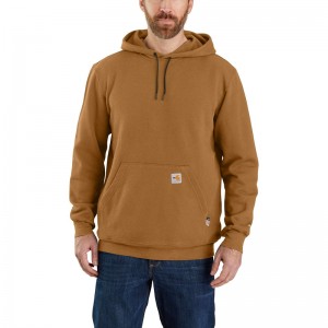 Carhartt Flame-Resistant Force® Loose Fit Midweight Hooded Sweatshirt Erkek Kahverengi | MEO-054672