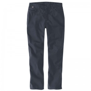 Carhartt Flame-Resistant Rugged Flex® Relaxed Fit Canvas Iş Pantolonu Kadın Lacivert | MGD-241697