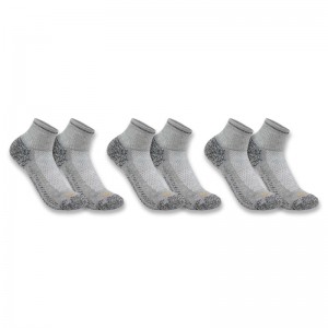 Carhartt Force® Midweight Quarter 3-Pack Socks Erkek Gri | CPR-687529