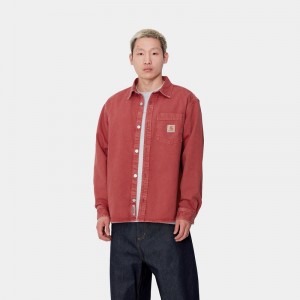 Carhartt George Gömlek Ceket Erkek Kırmızı | ZUV-892564