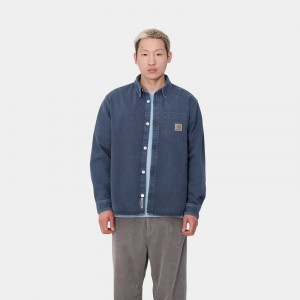 Carhartt George Gömlek Ceket Erkek Lacivert | CVJ-968431