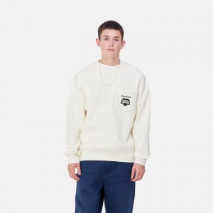 Carhartt Heart Train Pocket Sweatshirt Erkek Beyaz | NJH-926158