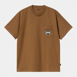 Carhartt Heart Train Pocket Tişört Erkek Kahverengi | WUX-958421