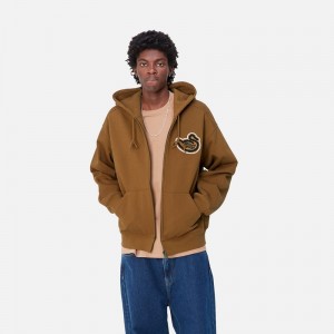 Carhartt Hooded Brown Ducks Ceket Erkek Kahverengi | INS-791263