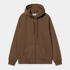 Carhartt Hooded Chase Ceket Erkek Kahverengi | VGQ-589630