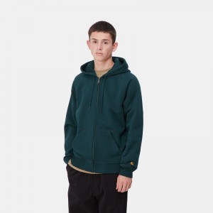 Carhartt Hooded Chase Ceket Erkek Tavuskuşu Mavi | BHW-726014