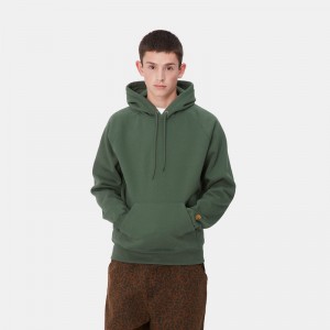 Carhartt Hooded Chase Kapşonlu Erkek Yeşil | TAD-075392