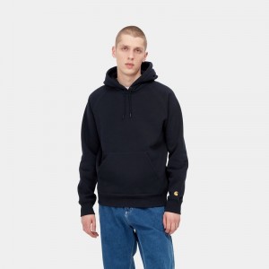 Carhartt Hooded Chase Sweatshirt Erkek Lacivert | ZUC-198043