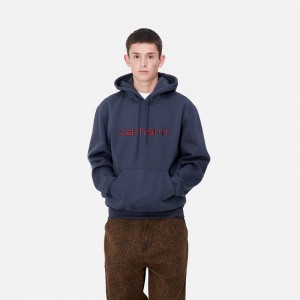 Carhartt Hooded Kapşonlu Erkek Lacivert | YQE-436058