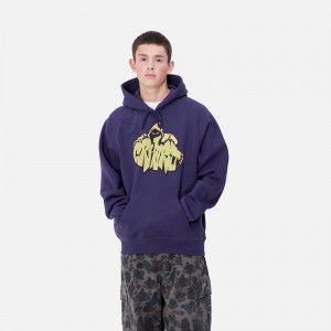 Carhartt Hooded Yute Sweatshirt Erkek Mavi | IBN-519038