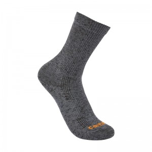 Carhartt Lightweight Durable Nylon-Synthetic Blend Crew Socks Erkek Koyu Gri | PDK-617482