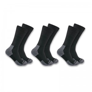 Carhartt Lightweight Stretch Top Crew 3-Pack Socks Erkek Siyah | SIK-678023