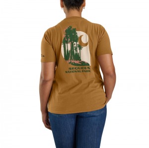 Carhartt Loose Fit Heavyweight-Sleeve Sequoia National Park Graphic Tişört Kadın Koyu Sarı | YPD-468513