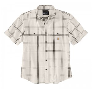 Carhartt Loose Fit Midweight-Sleeve Plaid Gömlek Erkek Beyaz | AJL-732845