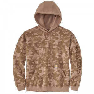 Carhartt Loose Fit Midweight Camo Logo Graphic Sweatshirt Erkek Kahverengi | ZPB-018725