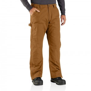 Carhartt Loose Fit Washed Duck Insulated Pantolon Erkek Kahverengi | QBA-398574