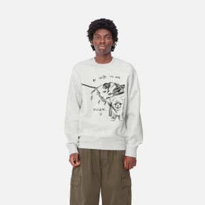 Carhartt Pepe Be Nice Sweatshirt Erkek Gri | PUM-926381