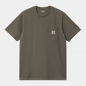 Carhartt Pocket Tişört Erkek Zeytin Yeşili | QWO-175920