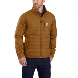 Carhartt Rain Defender® Insulated Rain Ceket Erkek Kahverengi | DLN-762083