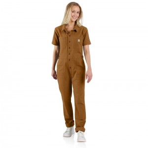 Carhartt Short-Sleeve Coverall Tulum Kadın Kahverengi | TLD-384609