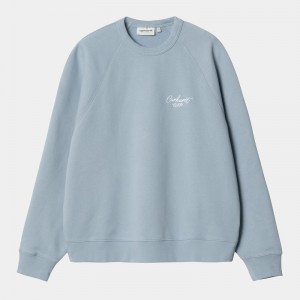 Carhartt Signature Sweatshirt Kadın Mavi | YEF-475368