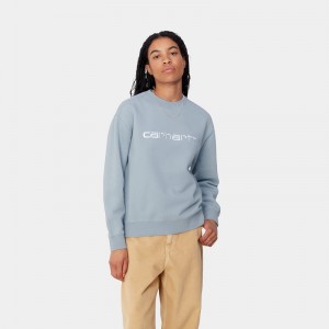 Carhartt W' Sweatshirt Kadın Mavi | TIF-687231