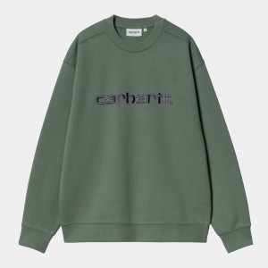 Carhartt W' Sweatshirt Kadın Yeşil | BSU-034967