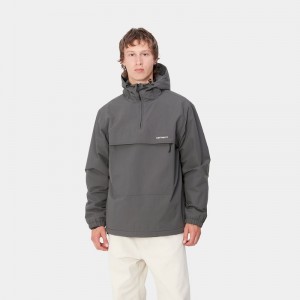 Carhartt Windbreaker Sweatshirt Erkek Koyu Gri | UEL-835420