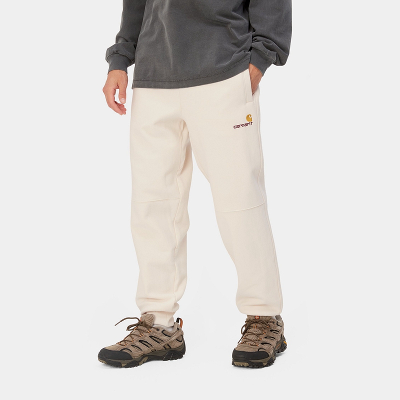 Carhartt American Script Jogging Pantolon Erkek Krema | FDP-328546