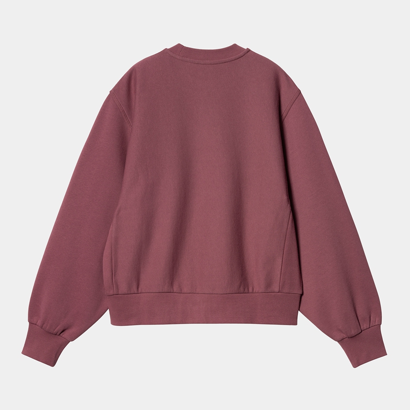 Carhartt American Script Sweatshirt Kadın Mor | AVC-697834