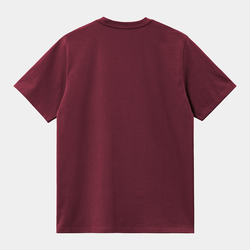 Carhartt American Script Tişört Erkek Bordo | LPX-935417