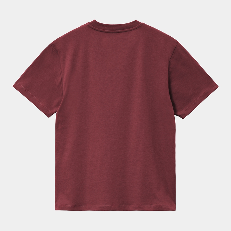 Carhartt American Script Tişört Kadın Bordo | MKI-905271