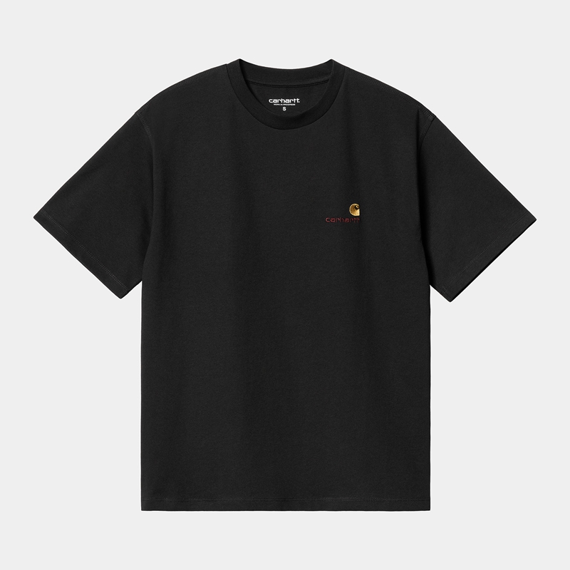 Carhartt American Script Tişört Kadın Siyah | DQM-310894