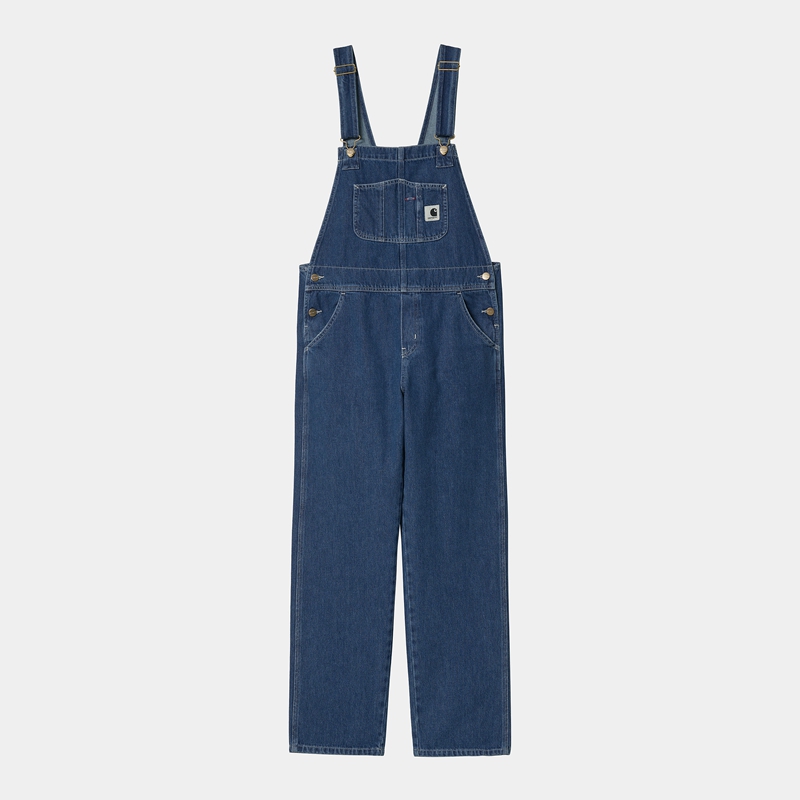 Carhartt Bib Straight Tulum Kadın Mavi | HUT-617058