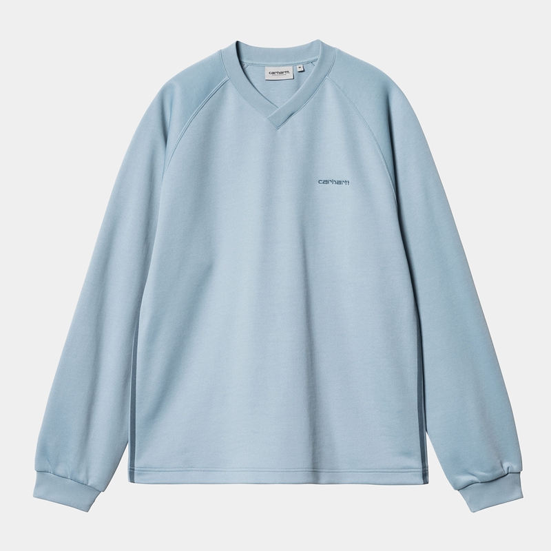 Carhartt Bolan V-Neck Sweatshirt Erkek Mavi | JNH-413560