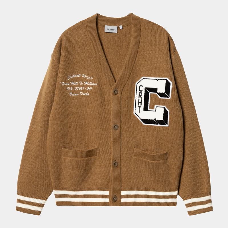 Carhartt Brown Ducks Cardigan Ceket Erkek Kahverengi | VSB-895612