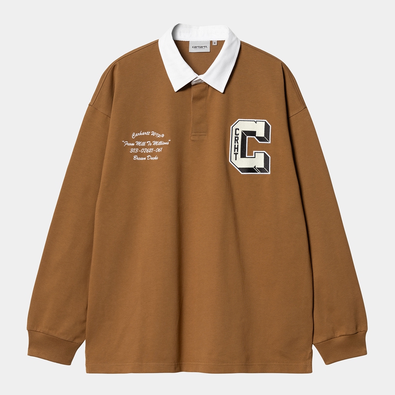 Carhartt Brown Ducks Rugby Gömlek Erkek Kahverengi | FNA-804236