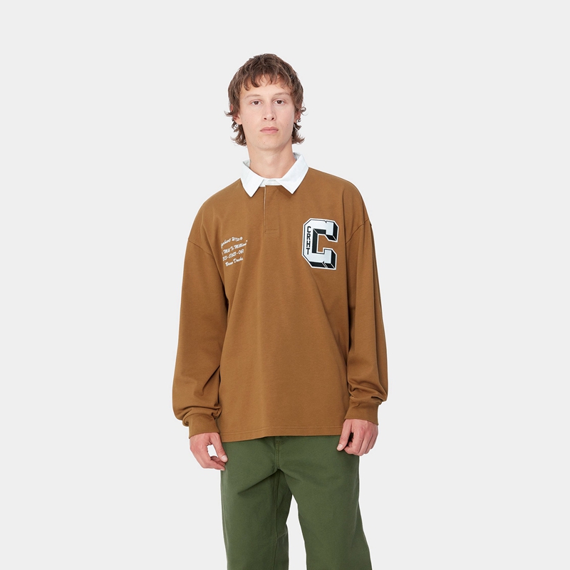 Carhartt Brown Ducks Rugby Gömlek Erkek Kahverengi | FNA-804236