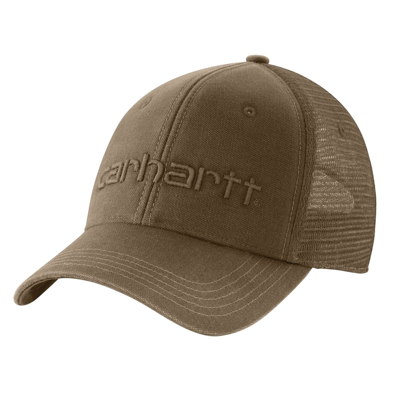 Carhartt Canvas Mesh-Back Logo Graphic Şapkalar Erkek Zeytin Yeşili | SOV-186249