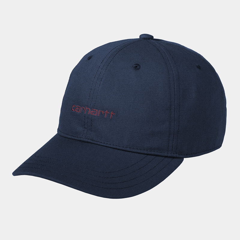 Carhartt Canvas Script Şapkalar Erkek Lacivert | QUG-518264