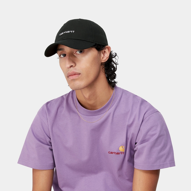 Carhartt Canvas Script Şapkalar Erkek Siyah | UCH-286104